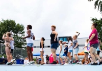 July 30, 2024: Sen. Tartaglione distributed hundreds of free bookbags, as well as hot dogs, cotton candy and drinks,  to young students in Bridesburg yesterday during the first in her series of Community Days across the 2nd District.