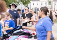 July 30, 2024: Sen. Tartaglione distributed hundreds of free bookbags, as well as hot dogs, cotton candy and drinks,  to young students in Bridesburg yesterday during the first in her series of Community Days across the 2nd District.