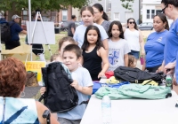 July 30, 2024: Sen. Tartaglione distributed hundreds of free bookbags, as well as hot dogs, cotton candy and drinks,  to young students in Bridesburg yesterday during the first in her series of Community Days across the 2nd District.