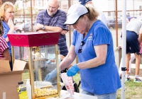 July 30, 2024: Sen. Tartaglione distributed hundreds of free bookbags, as well as hot dogs, cotton candy and drinks,  to young students in Bridesburg yesterday during the first in her series of Community Days across the 2nd District.