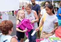 July 30, 2024: Sen. Tartaglione distributed hundreds of free bookbags, as well as hot dogs, cotton candy and drinks,  to young students in Bridesburg yesterday during the first in her series of Community Days across the 2nd District.