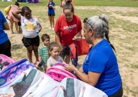July 31, 2025: State Christine Tartaglione host a community picnic and backpack giveaway at Mayfair Recreation Center.