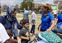 July 31, 2025: State Christine Tartaglione host a community picnic and backpack giveaway at Mayfair Recreation Center.