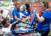 July 31, 2025: State Christine Tartaglione host a community picnic and backpack giveaway at Mayfair Recreation Center.