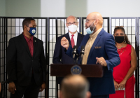 September 16, 2021 – At the request of state Senator Christine Tartaglione, Governor Tom Wolf, state leaders, and local stakeholders visited Philadelphia’s Kensington neighborhood today to assess the devastating effects of the opioid epidemic and to discuss new strategies for ending the crisis while revitalizing the community.